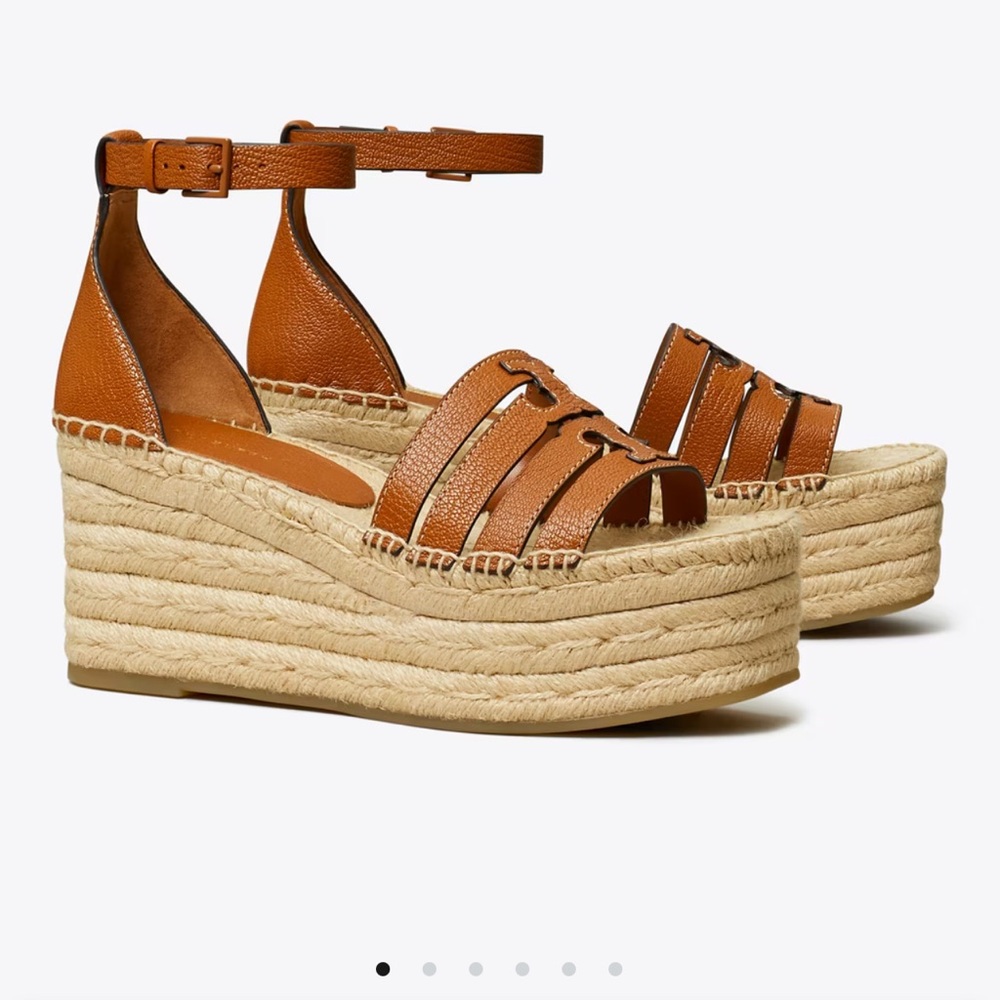 Tory Burch INES MULTI-STRAP ESPADRILLE WEDGE SANDAL